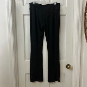 EILEEN FISHER Sz M Charcoal Heather Knit Yoga Pants Lounge Straight Leg Comfy
